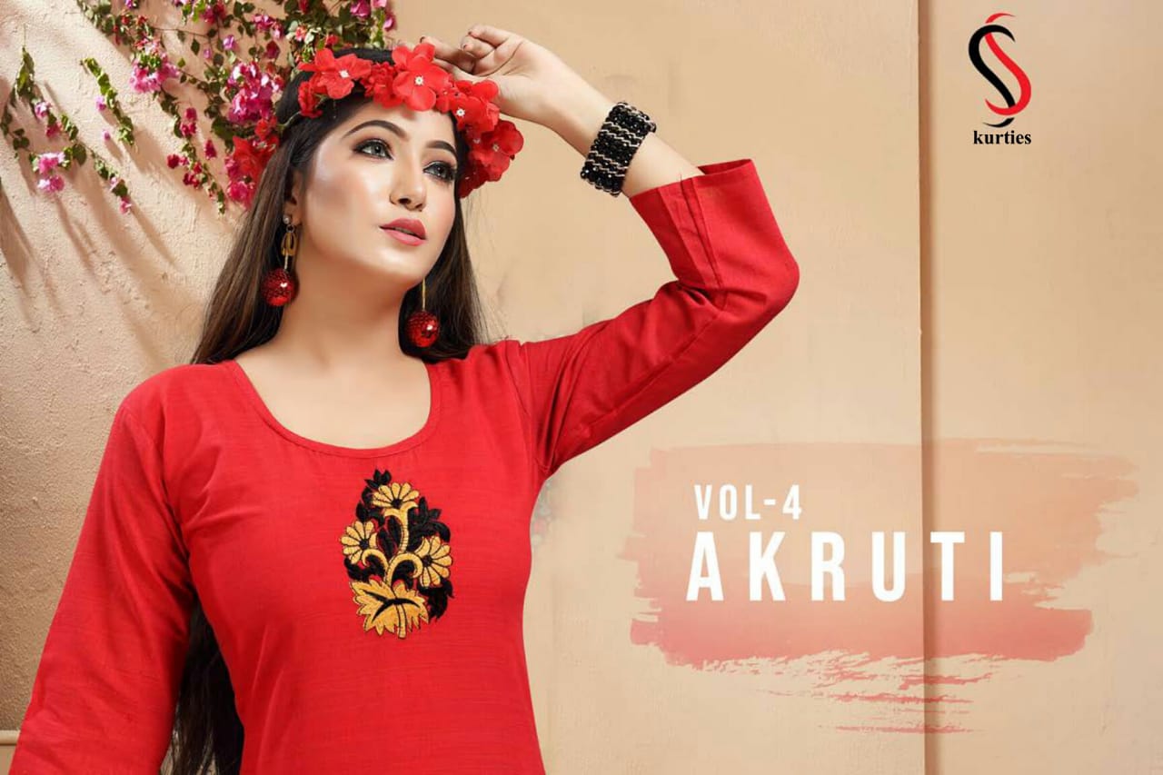 SS Akruti 4 Handloom Cotton Straight Cut Kurtis